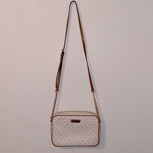 White Logo Jet Set MK crossbody purse